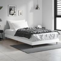 Bedframe bewerkt hout hoogglans wit 90x200 cm - thumbnail
