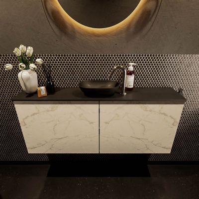 Mondiaz Fowy toiletmeubel 120cm Carrara met blad en waskom urban midden 1 kraangat