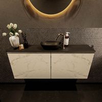 Mondiaz Fowy toiletmeubel 120cm Carrara met blad en waskom urban midden 1 kraangat