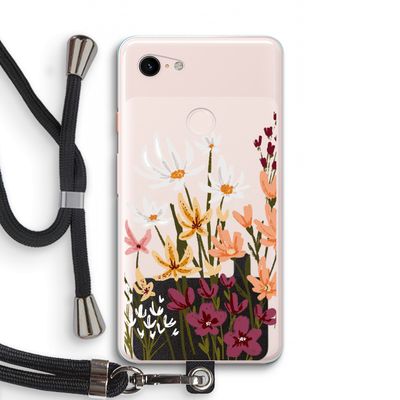 Painted wildflowers: Pixel 3 XL Transparant Hoesje met koord