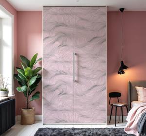 Abstract roze golvend patroon meubel sticker