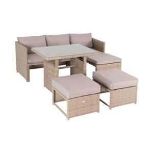 sweeek - Wicker tuinset, 6 plaatsen