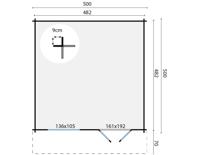 Blokhut - Tuinhuis Hendrick | 44 mm | vuren bruin geïmpregneerd