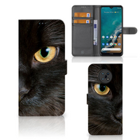 Nokia G50 Telefoonhoesje met Pasjes Zwarte Kat - thumbnail