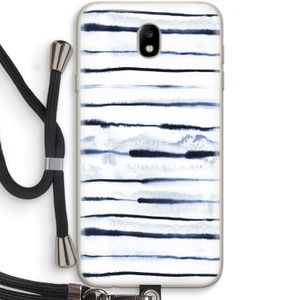 Ink Stripes: Samsung Galaxy J7 (2017) Transparant Hoesje met koord
