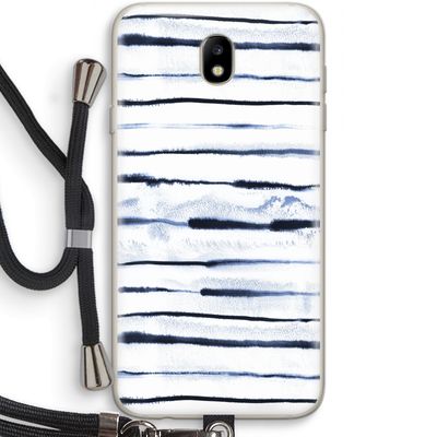 Ink Stripes: Samsung Galaxy J7 (2017) Transparant Hoesje met koord