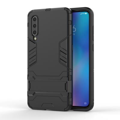 Schokbestendige PC + TPU Case voor Xiaomi mi 9 met houder (zwart)