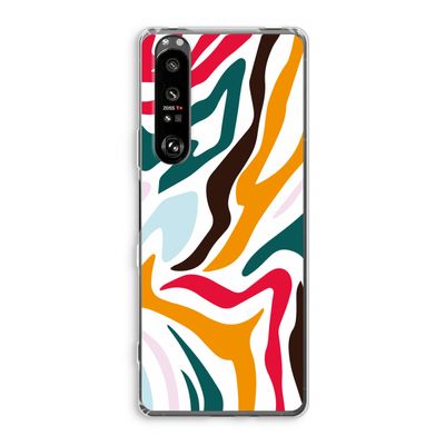 Colored Zebra: Sony Xperia 1 III Transparant Hoesje