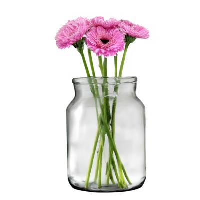 Bloemenvaas - transparant/grijs - gerecycled glas - 30 x 21 cm - bloemen/takken Bloemenvaas - transparant/grijs - gerecycled glas - 30 x 21 cm - bloemen/takken
