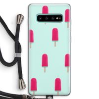 Waterijsje: Samsung Galaxy S10 Plus Transparant Hoesje met koord