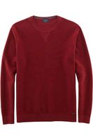 OLYMP Casual Modern Fit Trui ronde hals rood, Effen - thumbnail