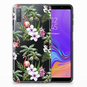 Samsung Galaxy A7 (2018) TPU Hoesje Flamingo Palms