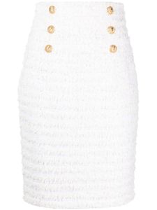 Balmain jupe crayon à taille haute - Blanc