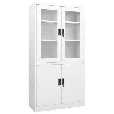 Kantoorkast 90x40x180 cm staal wit