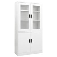 Kantoorkast 90x40x180 cm staal wit