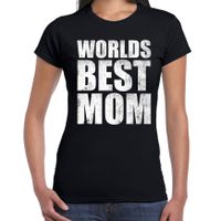 Worlds best mom cadeau t-shirt zwart voor dames