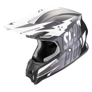 SCORPION VX-16 Slanter Mat, Motorcross helm, Zwart-zilver