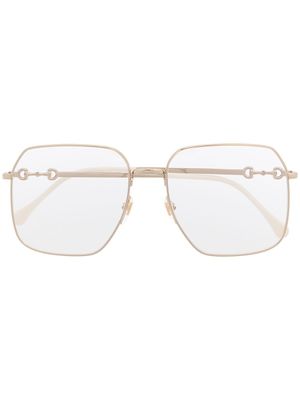 Gucci Eyewear lunettes de vue oversize à monture carrée - Or