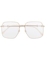 Gucci Eyewear lunettes de vue oversize à monture carrée - Or Gucci Eyewear lunettes de vue oversize à monture carrée - Or