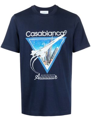 Casablanca t-shirt à imprimé graphique - Bleu