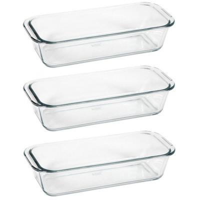 Cakevorm Brilliant - 3x - bakvorm - ovenschaal - glas - 31 x 13 x 7 cm - Bakvormen voor o.a. cakes