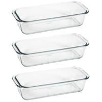 Cakevorm Brilliant - 3x - bakvorm - ovenschaal - glas - 31 x 13 x 7 cm - Bakvormen voor o.a. cakes