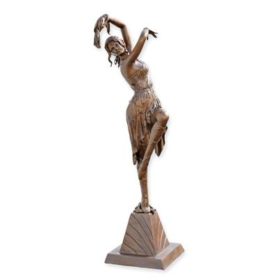 A BRONZE ART DECO DANCER