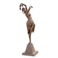 A BRONZE ART DECO DANCER