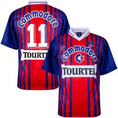 Paris Saint Germain Retro Voetbalshirt 1992-1993 + Nummer 11 (Ginola)