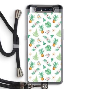 Ananas bladeren: Samsung Galaxy A80 Transparant Hoesje met koord