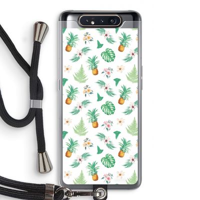 Ananas bladeren: Samsung Galaxy A80 Transparant Hoesje met koord