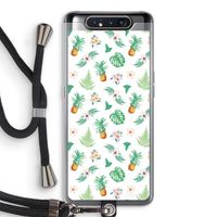 Ananas bladeren: Samsung Galaxy A80 Transparant Hoesje met koord