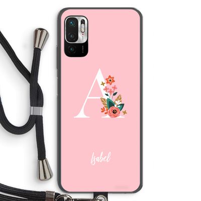 Pink Bouquet: Xiaomi Redmi Note 10 5G Transparant Hoesje met koord