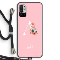 Pink Bouquet: Xiaomi Redmi Note 10 5G Transparant Hoesje met koord