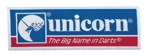 Unicorn badge Unicorn logo 12,5 x 3,5 cm wit/rood/blauw