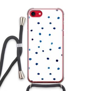 Blauwe stippen: iPhone SE 2020 Transparant Hoesje met koord