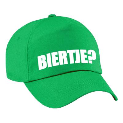 Biertje? Drank feest petje - baseball cap - groen - volwassenen - vrijgezellenfeest - festival