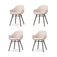 Nolon Nena-Mae Eetkamerstoelen Set van 4 - Beige - Walnoot