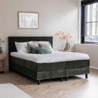 Dekbed Discounter Boxspringset Julia Rib - Olijfgroen - 180 x 200 cm 180 x 200 cm, Montage: Incl. Montage