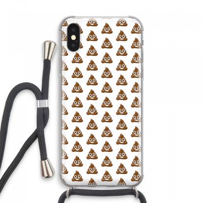 Poop emoji: iPhone XS Max Transparant Hoesje met koord