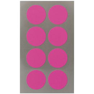 Hobby stickers - 32x stuks - D25 mm - neon roze ronde stickers - Kantoor stickers - Scrapbook