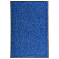 VidaXL Deurmat wasbaar 60x90 cm blauw