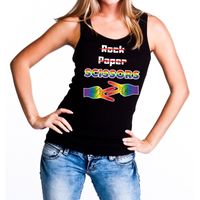Rock Paper Scissors gaypride tanktop/mouwloos shirt zwart dames XL  -