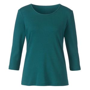 Shirt met 3/4-mouw van bio-katoen, oceaanblauw Maat: 40/42