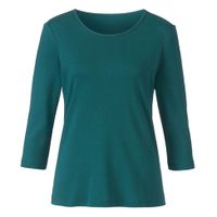 Shirt met 3/4-mouw van bio-katoen, oceaanblauw Maat: 40/42