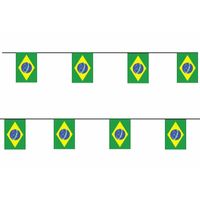 2x Papieren vlaggenlijn Brazilie landen decoratie   -