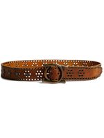 DSQUARED2 ceinture en cuir à œillets - Marron