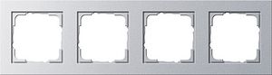 Gira E2 afdekraam 4-voudig aluminium