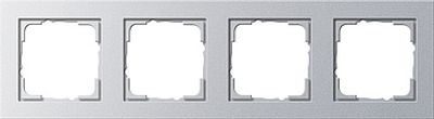 Gira E2 afdekraam 4-voudig aluminium