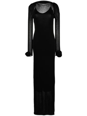 Blumarine robe longue à dos-nu - Bleu